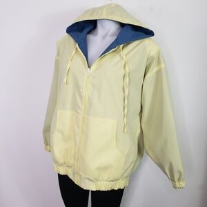 Vintage Marguerite Rubel reversible yellow and black hooded jacket oversized